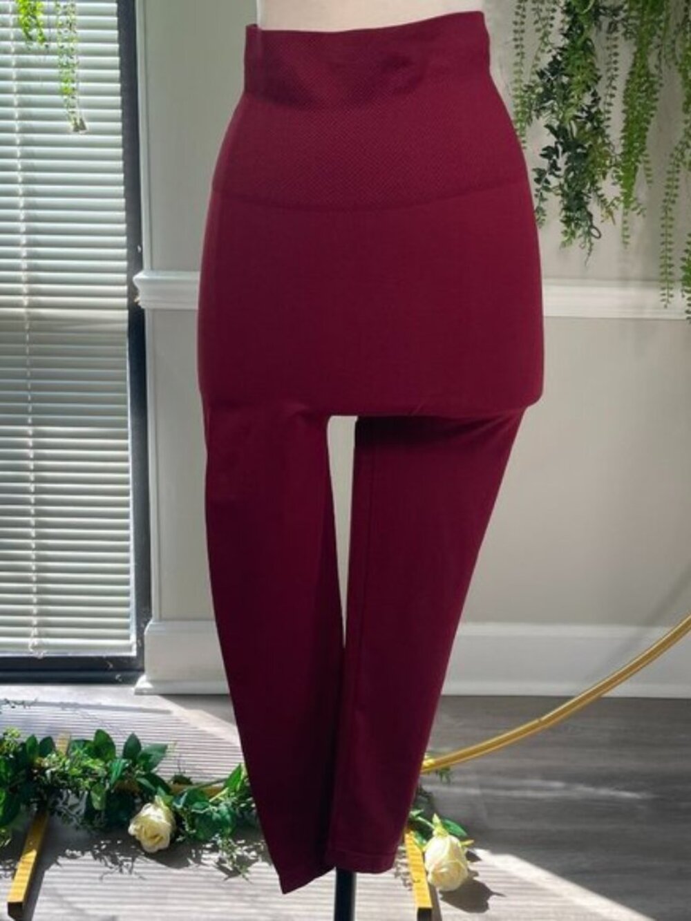 Zenana Outfitters | Full Length Cotton Solid Leggings in Cabernet